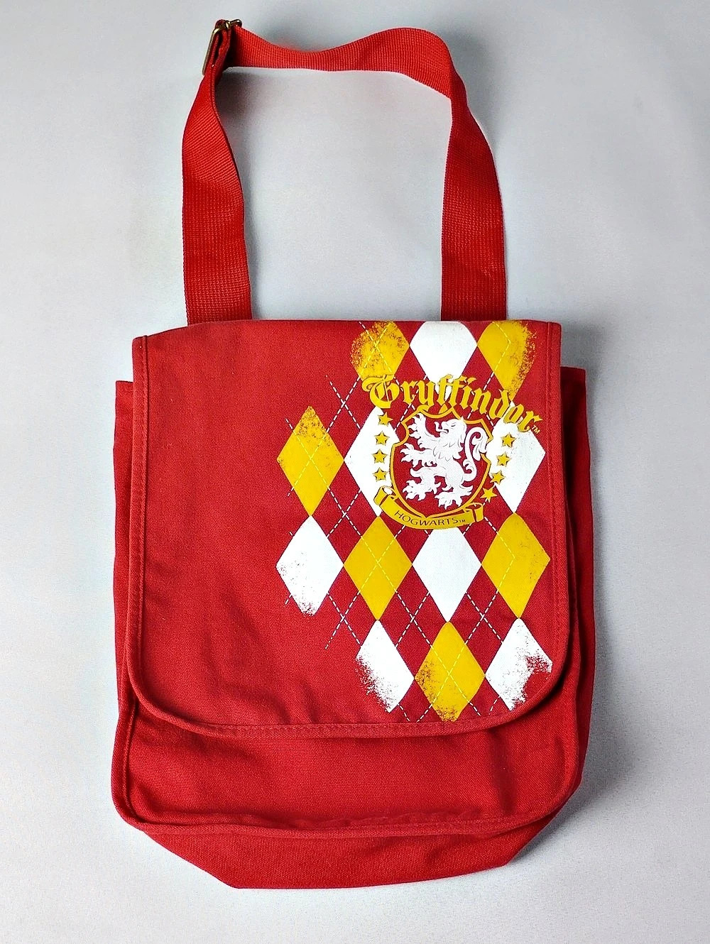 Harry Potter Gryffindor Argyle Messenger Bag Red & Yellow Tote